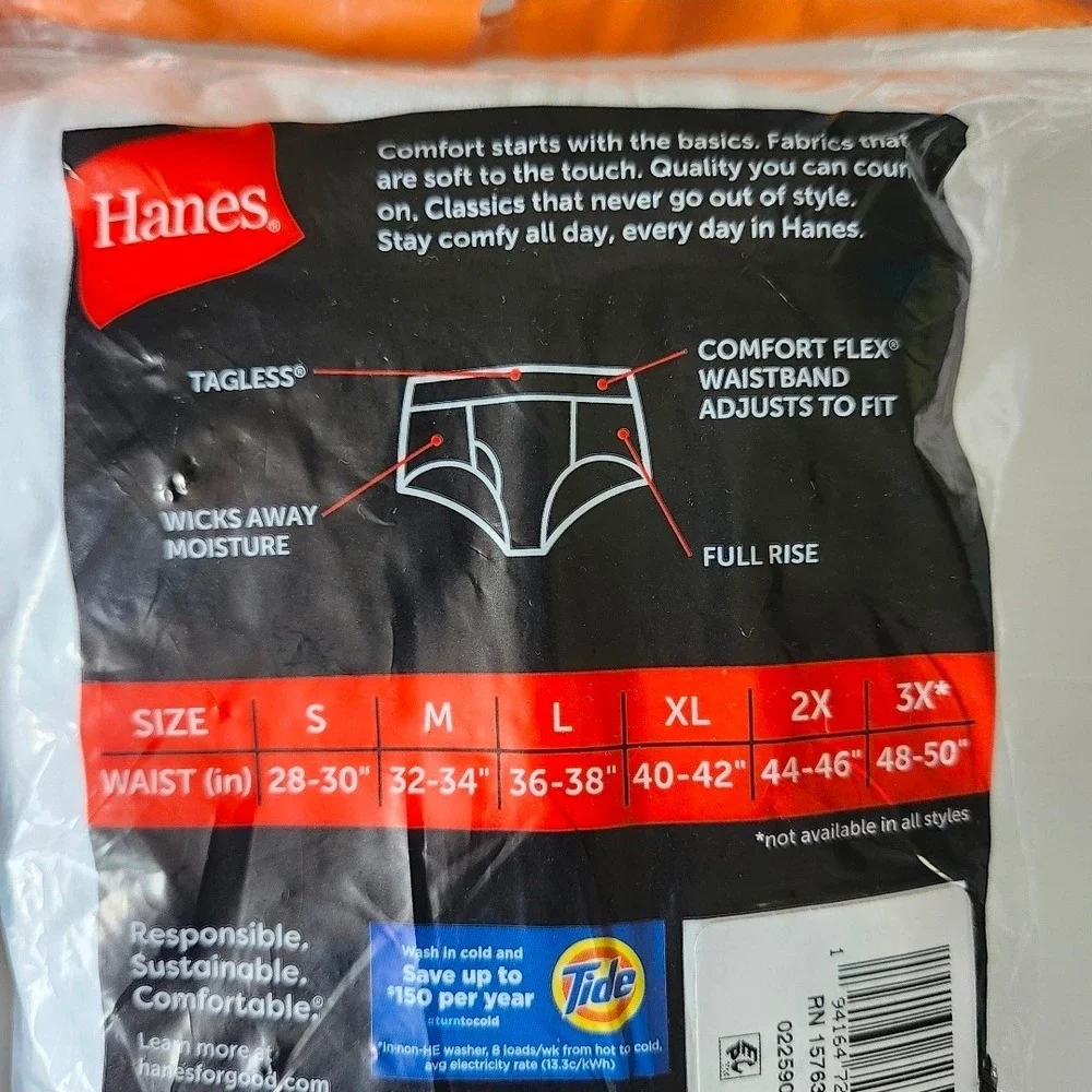 Hanes Mens 12 Pack Cotton Briefs White 3XL 48-50 Comfort Flex Waistband Tagless
